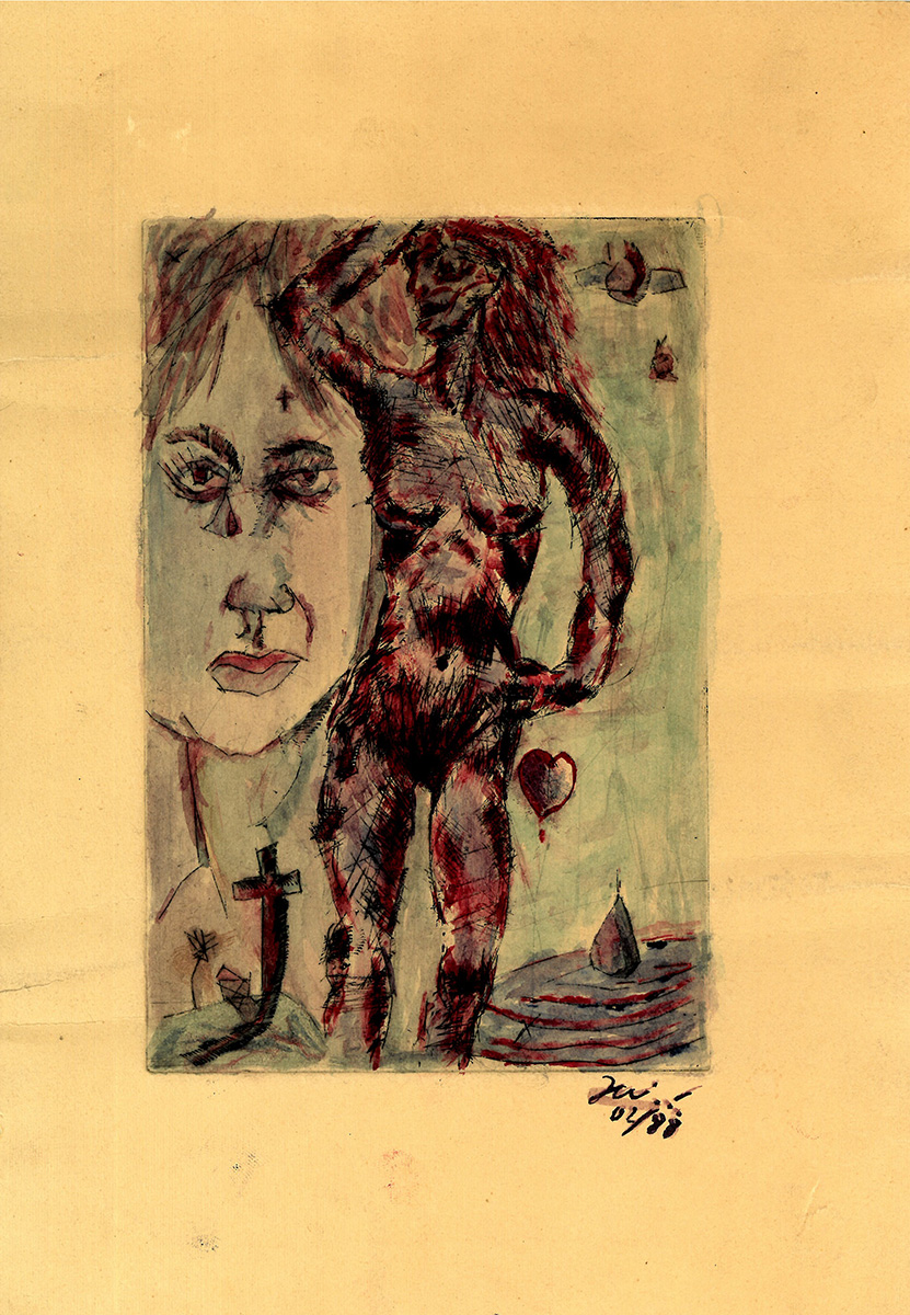 Radierung (koloriert) (1988)